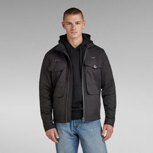 Long Pocket Track Overshirt - Zwart - Heren