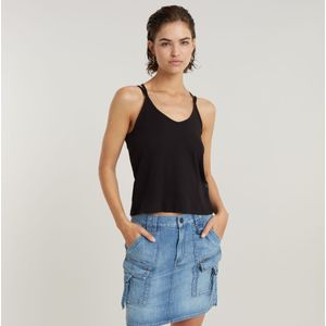 Spaghetti Strap Tanktop - Zwart - Dames