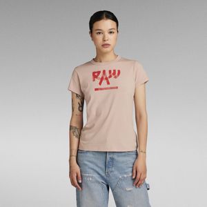 Calligraphy Graphic Top - Roze - Dames