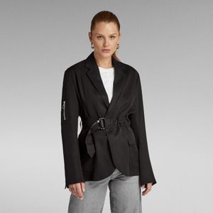 Belted Blazer - Zwart - Dames