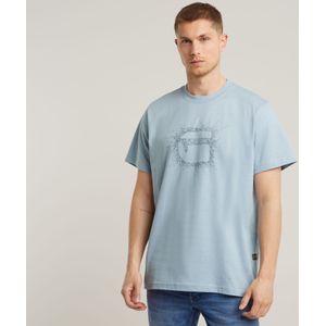 Stitch Burger Logo Loose T-Shirt - Lichtblauw - Heren