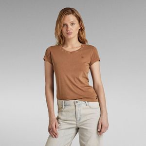 Overdyed Eyben Slim V-Hals Top 2.0 - Bruin - Dames