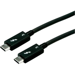 ROLINE Thunderbolt™ 3 kabel, 40G, 5A, M/M, zwart, 0,5 m