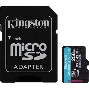 Kingston Canvas Go! Plus SD-kaart 256 GB Class 10 UHS-I Incl. SD-adapter