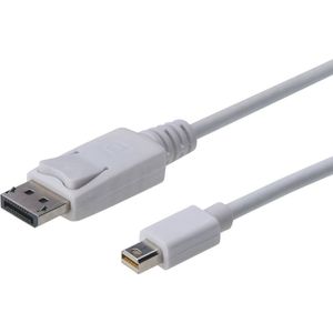 Digitus AK-340102-030-W DisplayPort-kabel Mini-displayport / DisplayPort Adapterkabel Mini DisplayPort-stekker, DisplayPort-stekker 3.00 m Wit