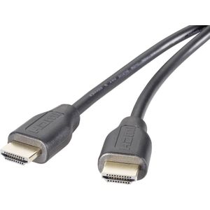 SpeaKa Professional SP-9024560 HDMI-kabel HDMI Aansluitkabel HDMI-A-stekker 2.00 m Zwart Audio Return Channel (ARC), Vergulde steekcontacten, Ultra HD-HDMI