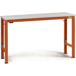 Manuflex LU7036.2001 ESD ESD-werktafel universele speciale reden tafel met kunststof plaat, bxdxh = 1250 x 800 x 728-1028 mm Rood-oranje (RAL 2001)