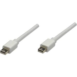 Manhattan 324557 DisplayPort-kabel Mini-displayport Aansluitkabel Mini DisplayPort-stekker, Mini DisplayPort-stekker 1.00 m Wit Vergulde steekcontacten