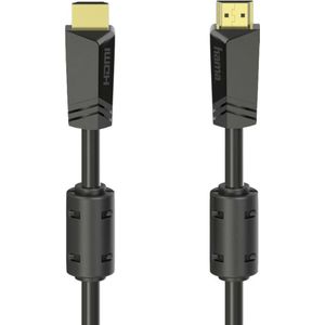 Hama 00205009 HDMI-kabel HDMI Aansluitkabel HDMI-A-stekker, HDMI-A-stekker 10.00 m Zwart