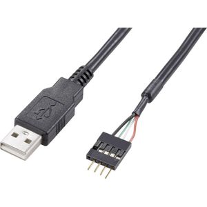 Akasa USB-kabel USB 2.0 Shrouded header 4-polig, USB-A stekker 0.40 m Zwart Vergulde steekcontacten, UL gecertificeerd EXUSBIE-40