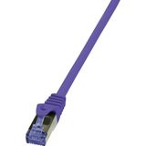 LogiLink CQ308VS RJ45 Netwerkkabel, patchkabel CAT 6A S/FTP 7.50 m Violet Vlambestendig, Halogeenvrij, Snagless 1 stuk(s)