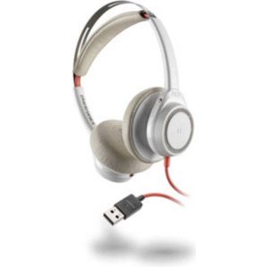 Plantronics Blackwire C7225 binaural USB ANC On Ear headset Telefoon Kabel Stereo Wit Noise Cancelling Microfoon uitschakelbaar (mute)