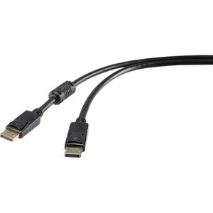 Renkforce DisplayPort Aansluitkabel DisplayPort-stekker, DisplayPort-stekker 0.50 m Zwart UHD 4K @ 60 Hz Vergulde steekcontacten, Met Ferrietkern RF-4229022