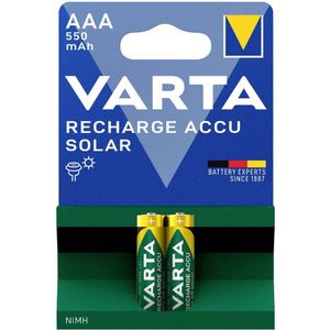 Varta RECH.AC.Solar AAA550mAh BLI2 Oplaadbare AAA batterij (potlood) NiMH 550 mAh 1.2 V 2 stuk(s)