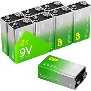 GP Batteries Super 9V batterij (blok) Alkaline 9 V 8 stuk(s)