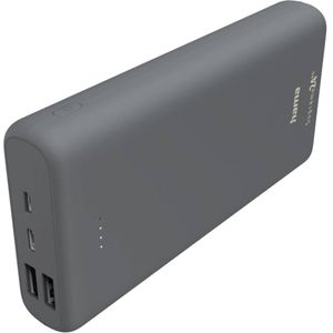 Hama Powerbank 24000 mAh LiPo USB-A, USB-C Donkergrijs