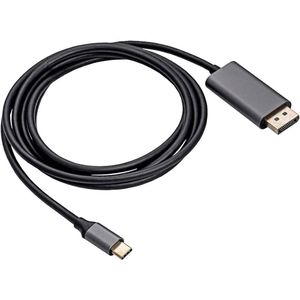 Akyga AK-AV-16 USB-C-kabel Aansluitkabel USB-C stekker, DisplayPort-stekker 1.80 m Zwart