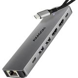 AXAGON AXAGON HMC-7HX2 USB-Hub, 2x USB-A, 1x USB-C, 2x HDMI 2.0, 1x RJ45, 100 W PD USB-combi-hub