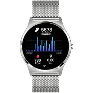 XCOAST JOLI XC PRO Smartwatch 45 mm Topaas zilver