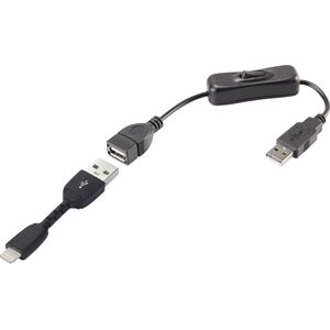 Renkforce Apple iPad/iPhone/iPod Aansluitkabel [1x USB-A 2.0 stekker - 1x Apple dock-stekker Lightning] 0.30 m Zwart