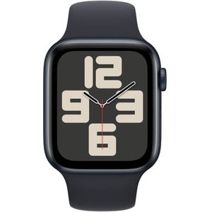 Apple Watch SE (2023) GPS 44 mm Aluminium kast Sportband Midnight S/M