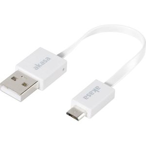 Akasa USB-kabel USB 2.0 USB-A stekker, USB-micro-B stekker 0.15 m Wit Zeer flexibel, Vergulde steekcontacten, UL gecertificeerd AK-CBUB16-15WH