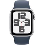 Apple Watch SE (2023) GPS 40 mm Aluminium kast Sportband Storm Blue M/L