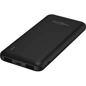 Ansmann PB212 Powerbank 10000 mAh Smart IC LiPo Micro-USB, USB-C, USB Zwart Statusweergave