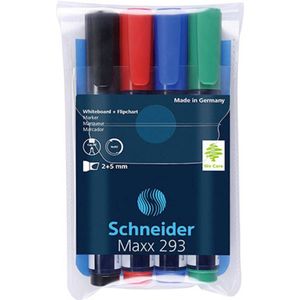 Schneider Maxx 293 129394 Whiteboardmarkerset Zwart, Rood, Blauw, Groen 5 stuk(s)