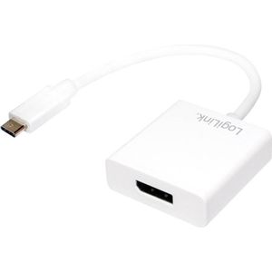 LogiLink UA0246A USB / DisplayPort Adapter [1x USB 3.2 Gen 2 stekker C (USB 3.1) - 1x DisplayPort bus] Wit 14.00 cm