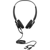 Jabra Engage 40 On Ear headset Telefoon Kabel Stereo Zwart Ruisonderdrukking (microfoon), Noise Cancelling Headset, Volumeregeling, Microfoon uitschakelbaar