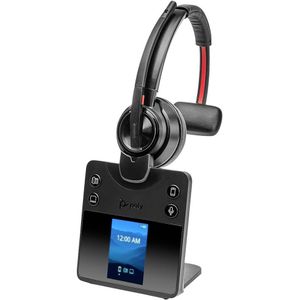 HP Poly Savi 8410 Office Monaurales DECT On Ear headset Computer DECT, Bluetooth Mono Zwart Noise Cancelling