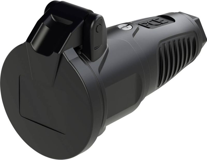 PC Electric 2522-ss Koppeling met randaarde Massief rubber 250 V Zwart IP54