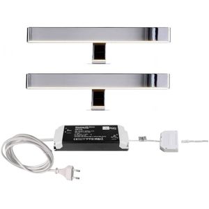 Deko Light Spiegel Line I 2er Bundle Spiegellamp LED vast ingebouwd 8 W Energielabel: G (A - G) Warmwit Zilver