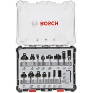 Freesset, 6 mm schacht, 15-delig Bosch Accessories 2607017471