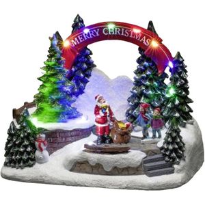 Konstsmide 4244-000 Kerstman met kind Meerkleurig LED Bont Schakelaar, Muziek