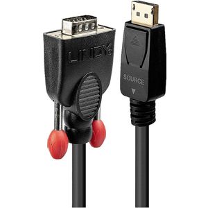 LINDY 41943 VGA-kabel Aansluitkabel VGA-stekker 9-polig, DisplayPort-stekker 3.00 m Zwart