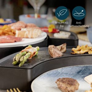 Princess Dinner4All Circle 103070 - Gourmetstel - Grill & Bakplaat - 4 Personen - Extra lang 2 meter snoer