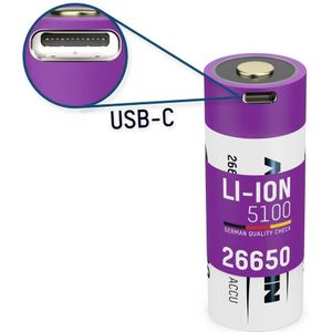 Ansmann 26650 USB-C Oplaadbare batterij (USB-C) 26650 Li-ion 3.6 V 5100 mAh