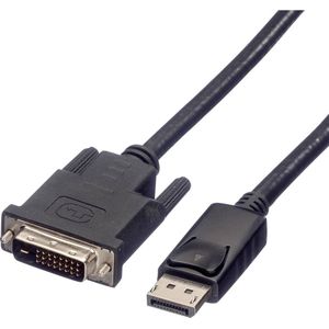 ROLINE DisplayPort Kabel DP Male - DVI Male (24+1), LSOH, zwart, 1 m