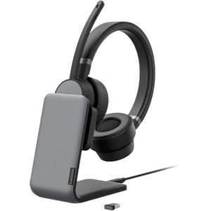 Lenovo Go Wireless On Ear headset Bluetooth Stereo Grijs Noise Cancelling Volumeregeling, Microfoon uitschakelbaar (mute)
