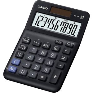 Casio MS-10F Bureaurekenmachine Zwart Aantal displayposities: 10 werkt op batterijen, werkt op zonne-energie (b x h x d) 101 x 148.5 x 27.6 mm