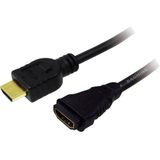 LogiLink CH0056 HDMI-kabel HDMI Verlengkabel HDMI-A-stekker, HDMI-A-bus 2.00 m Zwart