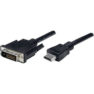 Manhattan 372503-CG HDMI-kabel HDMI / DVI Adapterkabel HDMI-A-stekker, DVI-D 24+1-polige stekker 1.80 m Zwart Schroefbaar