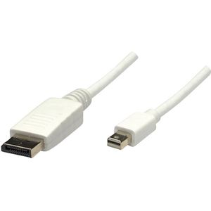 Manhattan 324748-CG DisplayPort-kabel Mini-displayport / DisplayPort Adapterkabel Mini DisplayPort-stekker, DisplayPort-stekker 2.00 m Wit