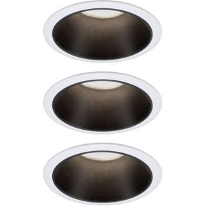 Paulmann 93402 Cole Coin Inbouwlamp Set van 3 stuks LED 6 W Wit, Zwart