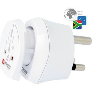 Combo Reisadapter - Wereld Naar Zuid-Afrika - Geaard - Compact - Wit