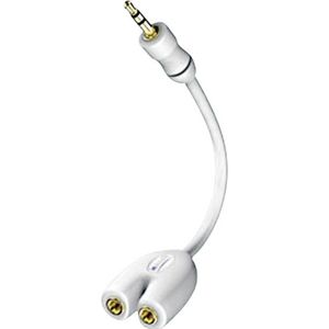 Inakustik 00310302 Jackplug Audio Y-kabel [1x Jackplug male 3,5 mm - 2x Jackplug female 3,5 mm] 10.00 cm Wit