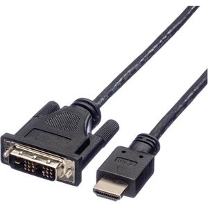 ROLINE Monitorkabel DVI (18+1) - HDMI, M/M, zwart, 1 m