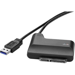 Renkforce HDD/ SSD Adapter [1x USB 3.2 Gen 1 stekker A (USB 3.0) - 1x SATA-combi-stekker 15+7-polig] Vergulde steekcontacten
